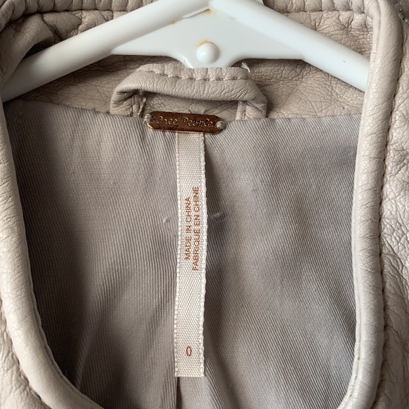 Free people real leather jacket size 0 - Picture 3 of 10